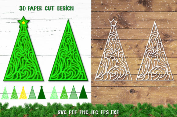 3D Christmas Tree Papercut SVG: Elevating Seasonal Crafts for Modern Creators