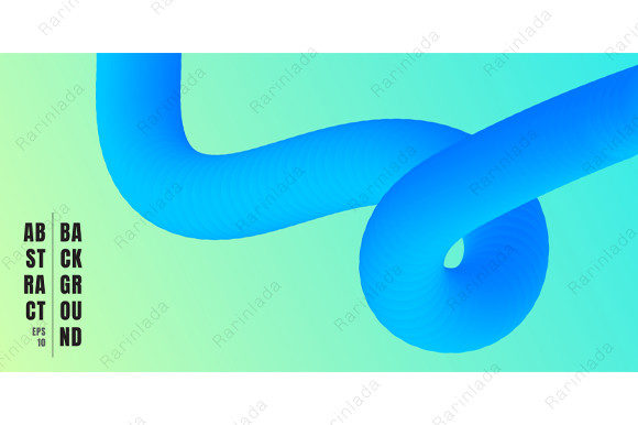 Creative 3D Blue Fluid Wave Spiral Shape