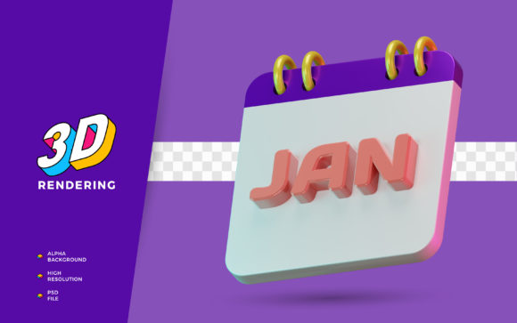 Elevating Professional Planning: The Strategic Value of January Calendar Month 3D Rendering