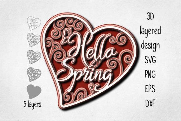 Hello Spring Layered SVG for 3D Decor