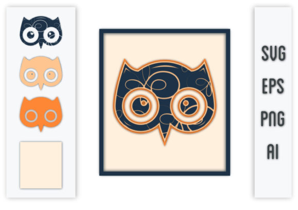 Layered 3D Owl SVG: Elevate Your Visual Projects