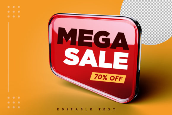 Mega Sale 3D Banner for Dynamic Projects