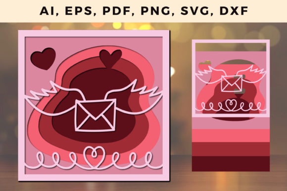 Unlock Your Creativity with Multi-Layer Valentine's Flying Letter and 3D SVG Designs