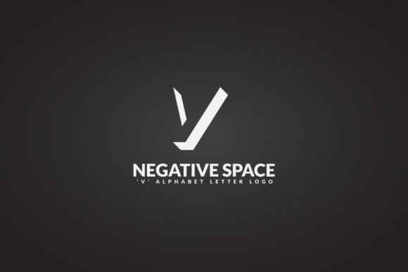 V Negative Space Logo